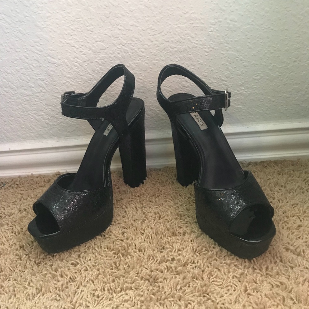 Lola Shoetique sparkly black platform heels - Picture 3 of 6